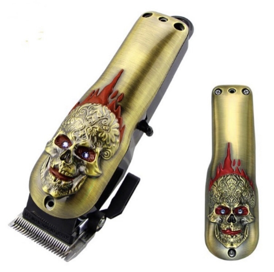 Carcasa metalica 3d skull gold masina de tuns wahl