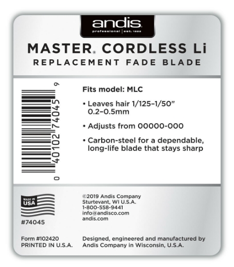 Cutit fade - ANDIS -  Master - fara fir