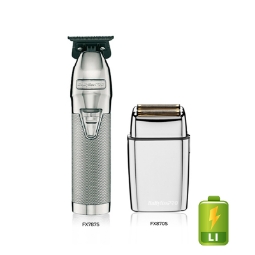 КОМБО комплект - BABYLISS Контурна машинка Skeleton FX787 Silver и Самобръсначка FX02 Silver