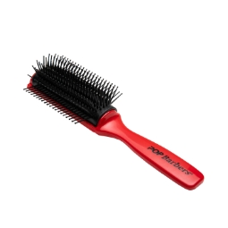 Четка за фризьорство - POP BARBERS - 9 реда - Червена