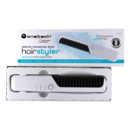 Електрическа четка за изправяне на косата и брадата HS 1802 - Бяла - безжична