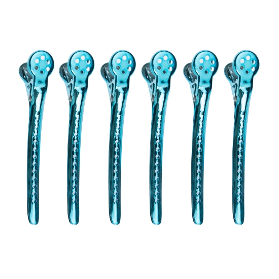 REVER  - Clipsuri pentru par large - Albastru - 6 buc