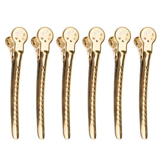 REVER  - Clipsuri pentru par large - Auriu - 6 buc