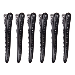 Щипки за коса акула - черни - 6 бр - REVER