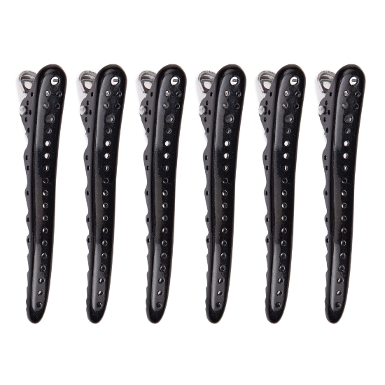REVER  - Clipsuri pentru par shark - Negre - 6 buc
