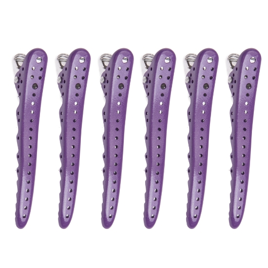 REVER  - Clipsuri pentru par shark - Mov - 6 buc