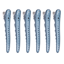 Щипки за коса акула - REVER - Сини - 6 бр