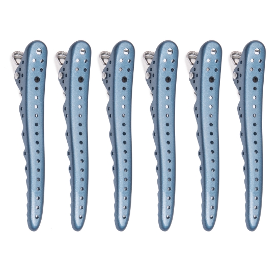 REVER  - Clipsuri pentru par shark - Albastre - 6 buc