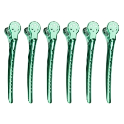 Щипки за коса големи large - REVER - Зелени - 6 бр