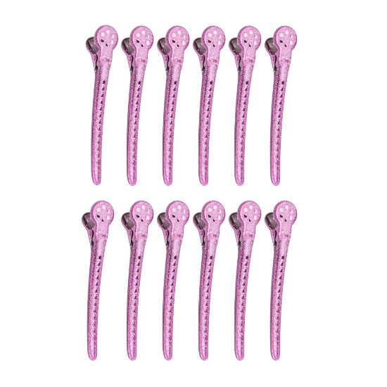 REVER  - Clipsuri pentru par large - Roz - 12 buc