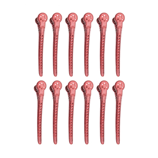 REVER  - Clipsuri pentru par large - Rosu - 12 buc