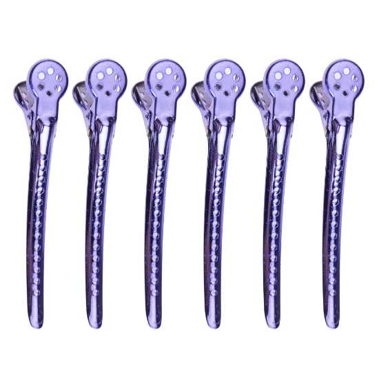 REVER  - Clipsuri pentru par large - Mov - 6 buc