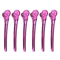 Щипки за коса large - REVER - Розови -  6 бр