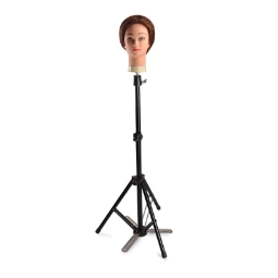 Статив за манекен глава - Алуминиев - S10 - Черен