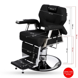 Бръснарски стол - Флорида MENOSER - Черен