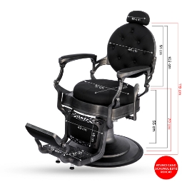 Бръснарски стол - Вашингтон MENOSER - Черен