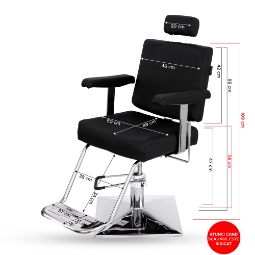 Бръснарски стол - MENOSER - Tucson - Черен