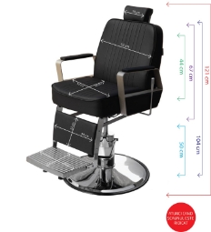 Бръснарски стол - Сан Диего MENOSER - Черен