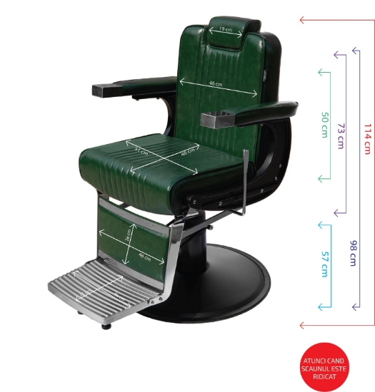 Scaun frizerie - MENOSER -  New York - Verde