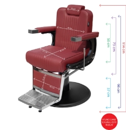  Бръснарски стол  - MENOSER -  New York – Червен 