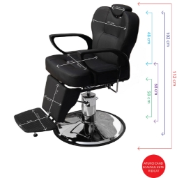 Бръснарски стол- Чикаго MENOSER - Черен