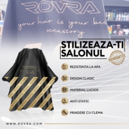 Пелерина за подстригване -  ROVRA – Черна/Златна