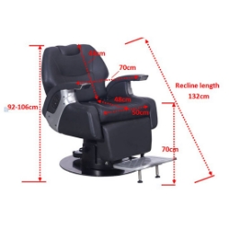 Бръснарски стол - MENOSER - Atlanta - Черен