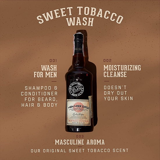 Снимка на Шампоан за коса 3 в 1 (шампоан,балсам,душ гел) - MAN MADE - Sweet Tobacco - 946 мл