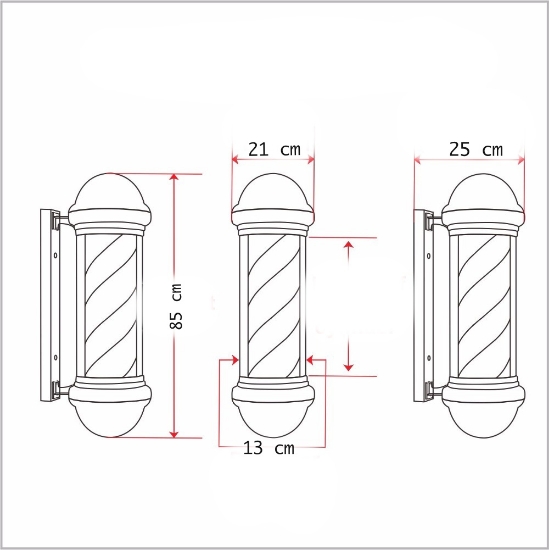 Снимка на Светеща реклама бръснарница - SHAVE FACTORY - BARBER POLE
