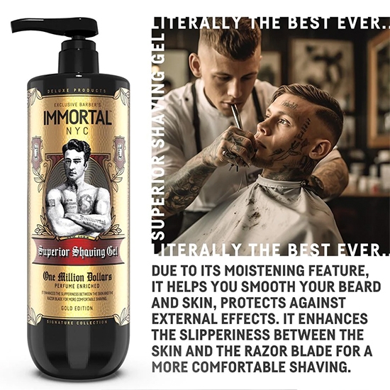 Снимка на Гел за бръснене - IMMORTAL - One Million Dollars - 1000 мл