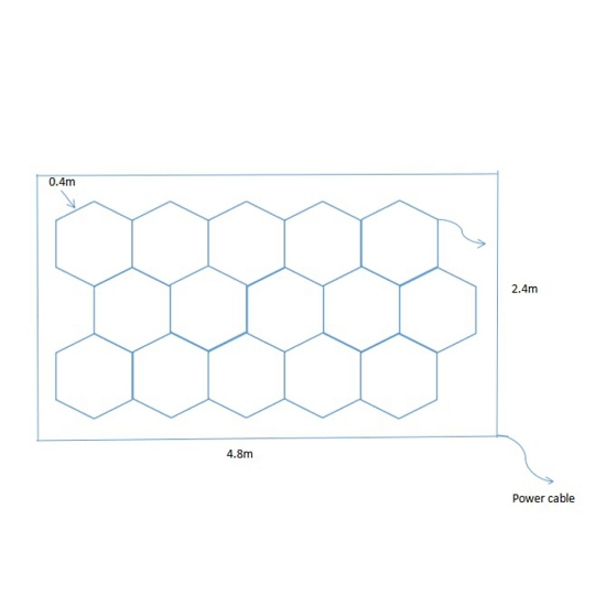 Снимка на Лед система за осветление - шестоъгълна  - 4.84 x 2.43 м