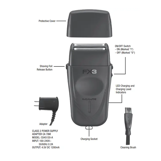 Снимка на Електрическа самобръсначка - BABYLISS - HI TORQUE - FX3S – Черна